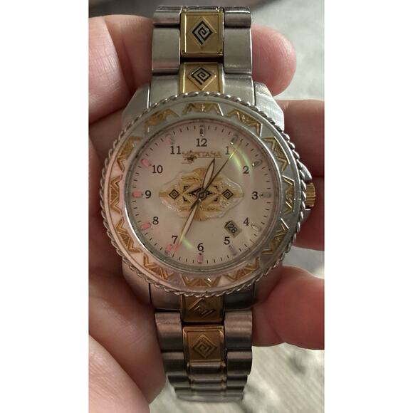 Montana Silver Mens Watch Model MT10886 Day Hour Min Detailed Face Needs Battery - Picture 1 of 10
